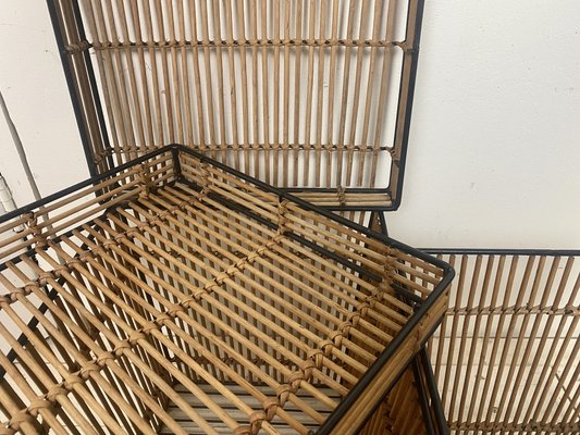 Dutch Rattan and Steel Storage Baskets by Dirk Van Sliedregt Attr. For Rohé, 1960s, Set of 2-WZZ-974030