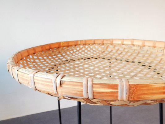 Dutch Rattan & Bamboo Basket Stand from Artimeta, 1960s-NV-586402