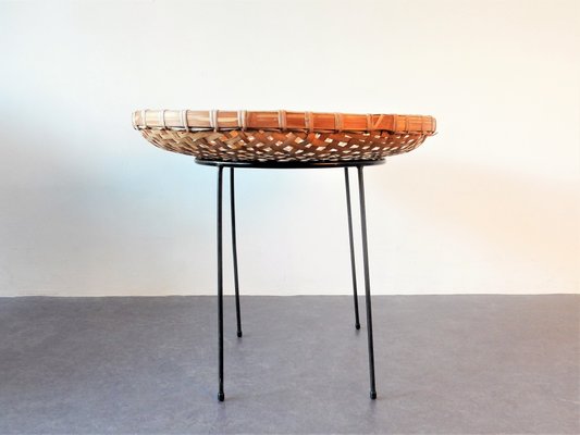 Dutch Rattan & Bamboo Basket Stand from Artimeta, 1960s-NV-586402