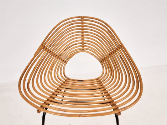 Dutch Rattan Lounge Chair from Rohe Noordwolde, 1950s-ZO-614424