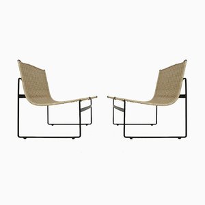 Dutch Rattan Lounge Chairs by Gregorio Vicente Cortes & Luis Onsurbe for Metz and Co, 1960s, Set of 2-ZO-639698