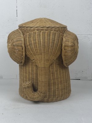 Dutch Rattan Wicker Elephant Basket, 1980s-BHG-1816855