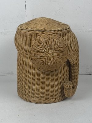 Dutch Rattan Wicker Elephant Basket, 1980s-BHG-1816855