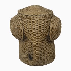 Dutch Rattan Wicker Elephant Basket, 1980s-BHG-1816855