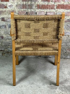 Dutch Rope and Wood Lounge Chair from Vroom & Dreesman, 1960s-RWZ-1425294