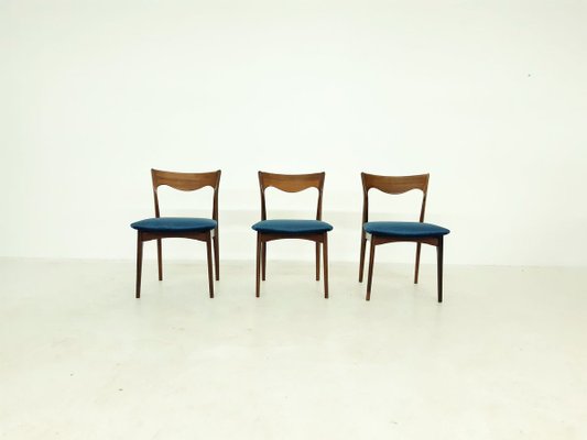 Dutch Rosewood Dining Chairs from AWA Meubelfabriek, 1950s, Set of 3-ZO-632472