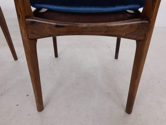 Dutch Rosewood Dining Chairs from AWA Meubelfabriek, 1950s, Set of 3-ZO-632472