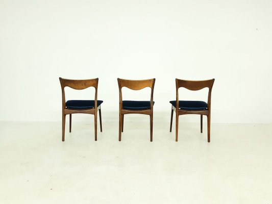 Dutch Rosewood Dining Chairs from AWA Meubelfabriek, 1950s, Set of 3-ZO-632472