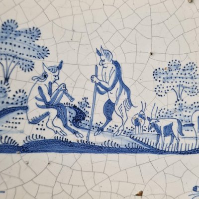 Dutch Satyr Tile from Delft, 1650s-BXK-2026740