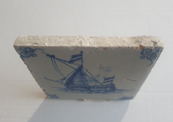 Dutch Ship Boat Tile from Delft, 1635-BXK-2026721