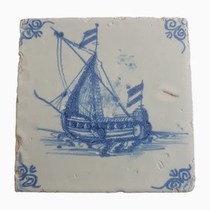 Dutch Ship Boat Tile from Delft, 1635-BXK-2026721