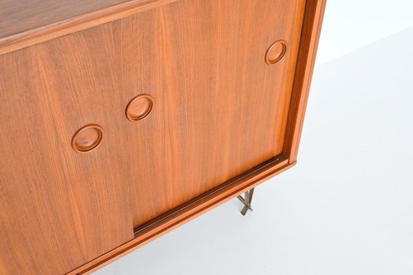 Dutch Sideboard in Walnut and Brass by William Watting for Fristho, 1950s-BXV-1791759