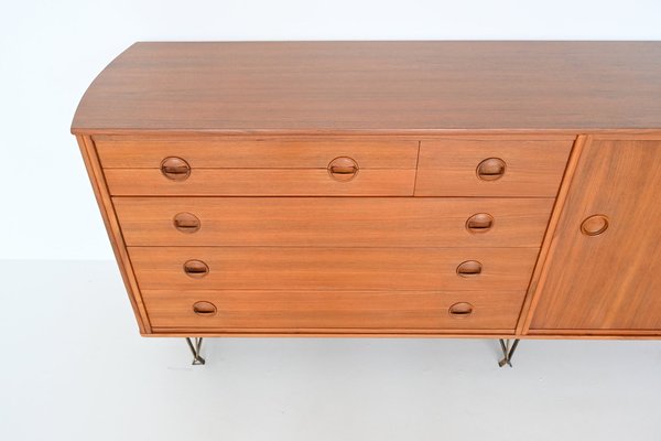 Dutch Sideboard in Walnut and Brass by William Watting for Fristho, 1950s-BXV-1791759