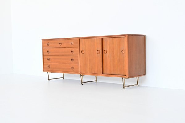 Dutch Sideboard in Walnut and Brass by William Watting for Fristho, 1950s-BXV-1791759