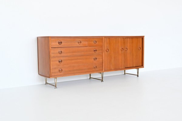 Dutch Sideboard in Walnut and Brass by William Watting for Fristho, 1950s-BXV-1791759