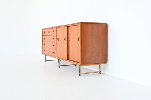 Dutch Sideboard in Walnut and Brass by William Watting for Fristho, 1950s-BXV-1791759