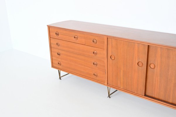 Dutch Sideboard in Walnut and Brass by William Watting for Fristho, 1950s-BXV-1791759