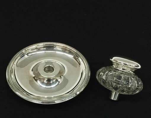 Dutch Silver & Crystal Cut Inkwell by J.M. Van Kempen en Zn for Voorschoten, 1874-UCH-1224690