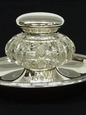 Dutch Silver & Crystal Cut Inkwell by J.M. Van Kempen en Zn for Voorschoten, 1874-UCH-1224690