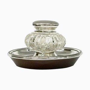 Dutch Silver & Crystal Cut Inkwell by J.M. Van Kempen en Zn for Voorschoten, 1874-UCH-1224690