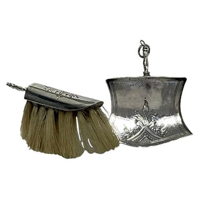 Dutch Silver Miniature Sweeper and Dustpan by Anne Venema, Sneek, Set of 2-UCH-1224884