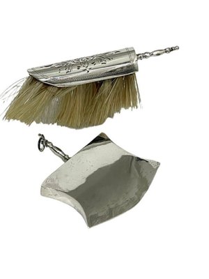 Dutch Silver Miniature Sweeper and Dustpan by Anne Venema, Sneek, Set of 2-UCH-1224884