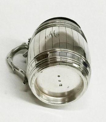 Dutch Silver Mustard Pot in the Shape of a Barrel, 1894-UCH-1224927