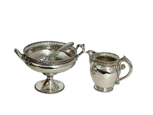 Dutch Silver Sugar & Cream Set from Van Kempen & ZN, Voorschoten, 1889, Set of 3-UCH-1284829