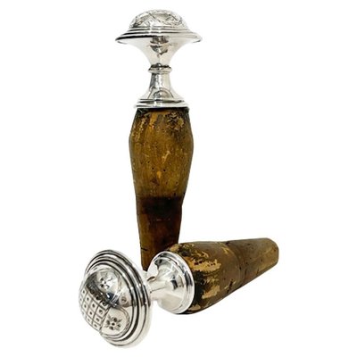 Dutch Silver Wine Bottle or Bottle Stopper from Van Kempen and Begeer, 1920s, Set of 2-UCH-1224367