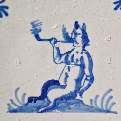 Dutch Smoking Satyr Tile from Delft, 1630s-BXK-2026851