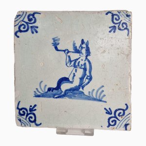 Dutch Smoking Satyr Tile from Delft, 1630s-BXK-2026851