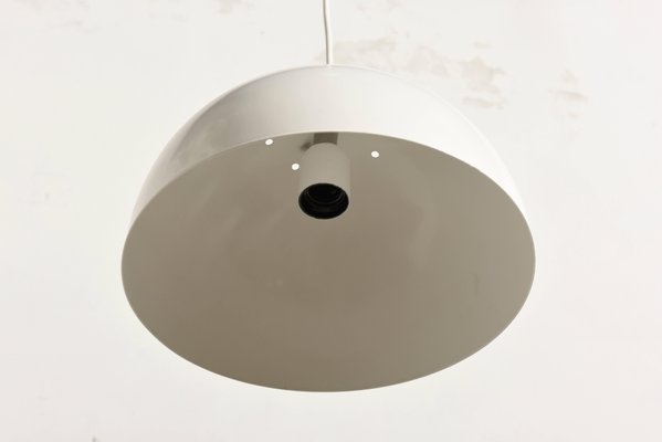 Dutch Space Age White Metal Pendant Lights from Raak, 1960s, Set of 6-KL-620190