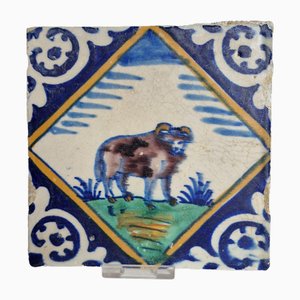 Dutch Square Tile Ram Tile from Delft, 1580s-BXK-2026754