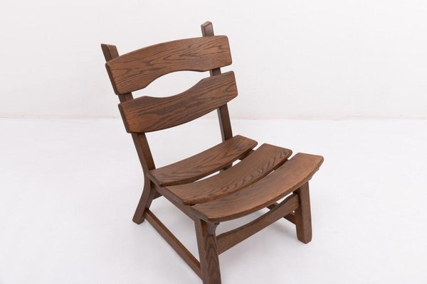 Dutch Stained Oak Chairs by Dittmann & Co. for Awa, 1970s, Set of 5-KMC-1740030