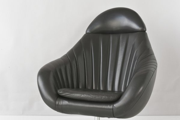 Dutch Swivel Bucket Chair in Leather, 1960-LOB-1235787