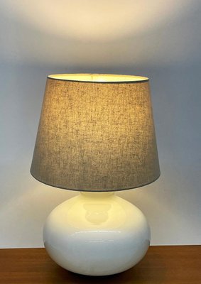 Dutch White Glass Table Lamp by Dijkstra, 1970s-UCH-1767281