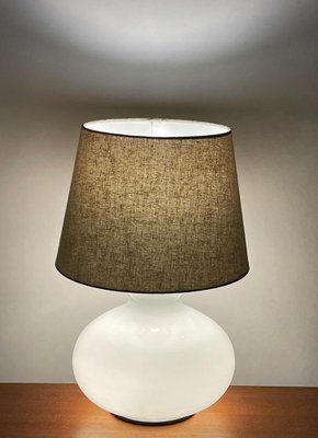 Dutch White Glass Table Lamp by Dijkstra, 1970s-UCH-1767281