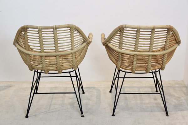 Dutch Wicker & Steel Chairs, Set of 2-MO-741469