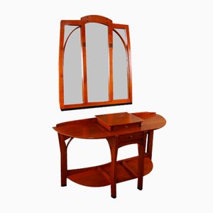 Dutch Wooden Dressing Table with Mirror, Set of 2-HPP-1783175