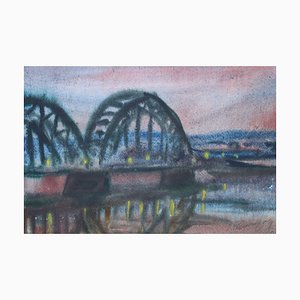 Dzidra Ezergaile, Railway Bridge, 1968, Watercolor on Paper-FNC-1803950