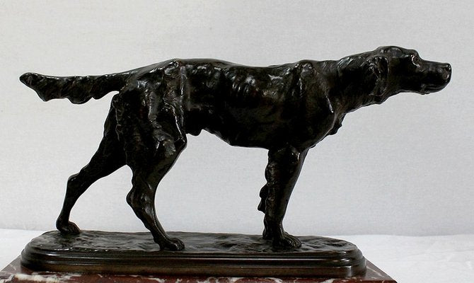 E. De Gaspary, Hunting Dog, Late 19th-Century, Bronze-RVK-1058518