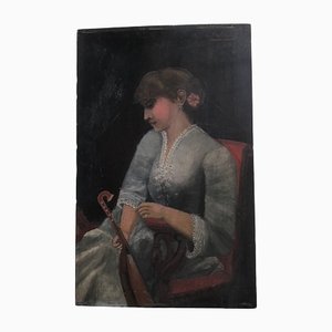 E. De Glanne, Portrait of a Lady, 1888, Oil on Board-WQQ-1330626