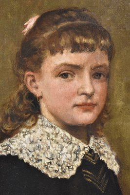 E. Lambrichs, Portrait of a Young Woman, 1887, Oil on Canvas, Framed-YVI-1313026