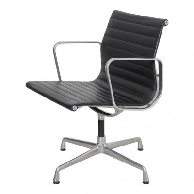 EA-108 Chair with Black Leather and an Aluminium Frame by Charles Eames for Vitra-MTD-1400510