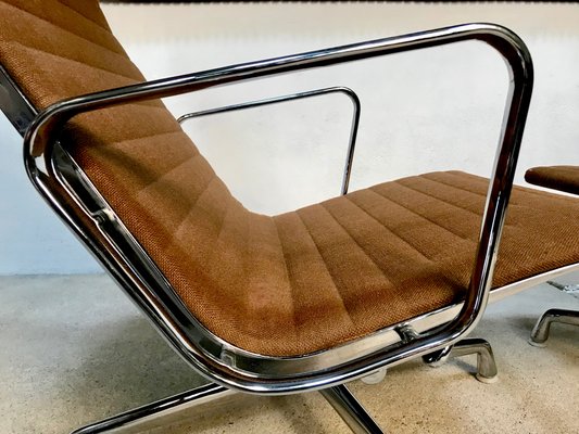 EA 124 Aluminium Lounge Chair & EA 125 Ottoman by Charles & Ray Eames for Vitra, 1958, Set of 2-JP-998156