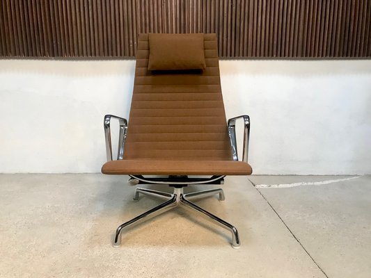 EA 124 Aluminium Lounge Chair & EA 125 Ottoman by Charles & Ray Eames for Vitra, 1958, Set of 2-JP-998156