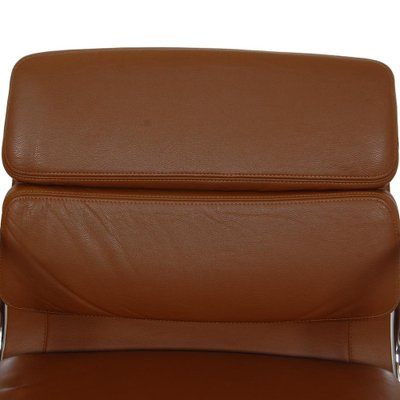 Ea-208 Chair in Brown Leather by Charles Eames-MTD-1736672