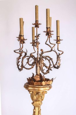 Early-18th Century Italian Giltwood Torchère or Floor Lamp, 1720-MBH-1032392