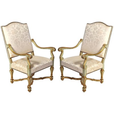 Early 18th-Century Italian Painted Armchairs, Set of 2-MBH-1031627