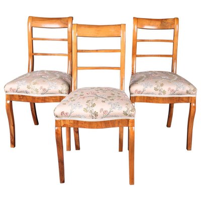 Early 19th Century Biedermeier Curved Chairs, Set of 3-FLW-1402329